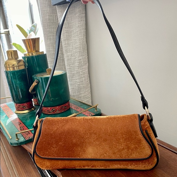ASOS 70s Faux Suede/Velvet Shoulder Bag